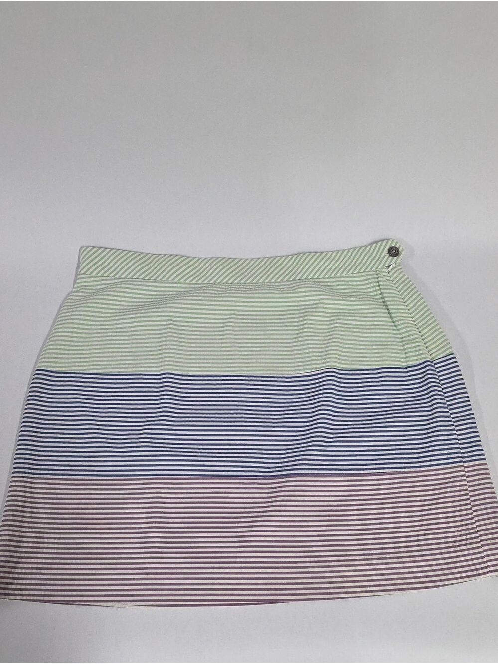 Brooks Brothers Women's Multi-Colored Striped Seersucker Mini Skirt, Size 12